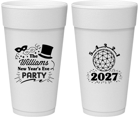 Personalized New Years 24 oz Foam Cups - 2027 Ball | 170005