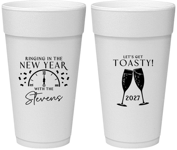 Personalized New Years 24 oz Foam Cups - 2027 Toast | 170008