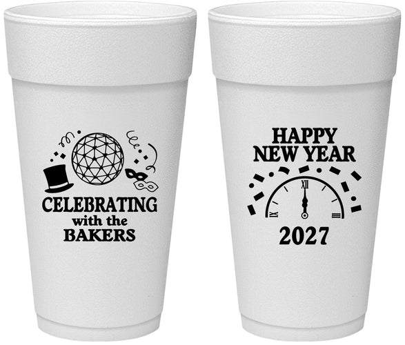 Personalized New Years 24 oz Foam Cups - 2027 Countdown | 170010