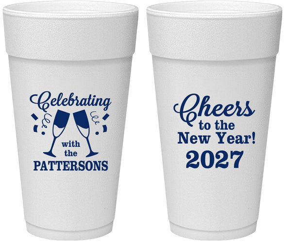Personalized New Years 24 oz Foam Cups - 2027 Cheers | 170011