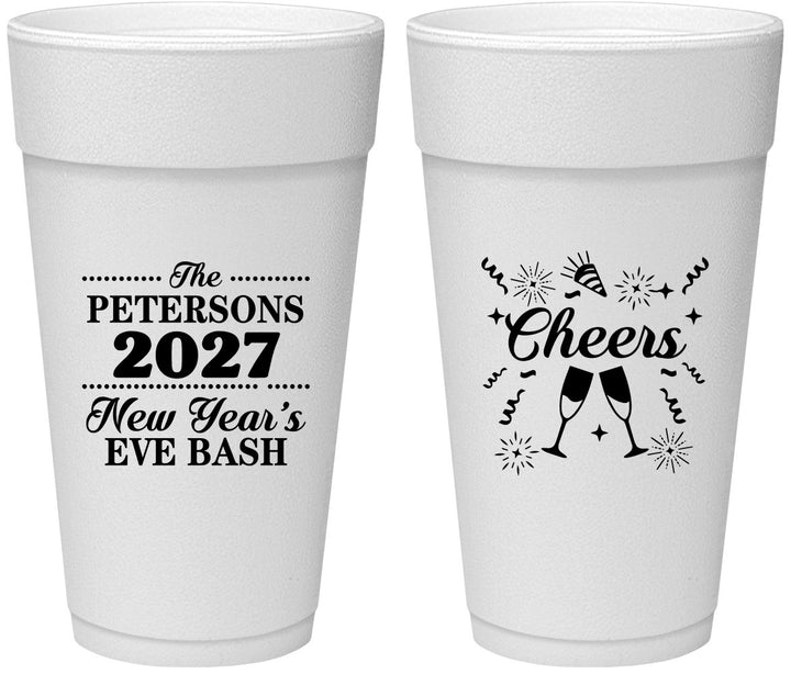 Personalized New Years 24 oz Foam Cups - 2027 Cheers | 170017