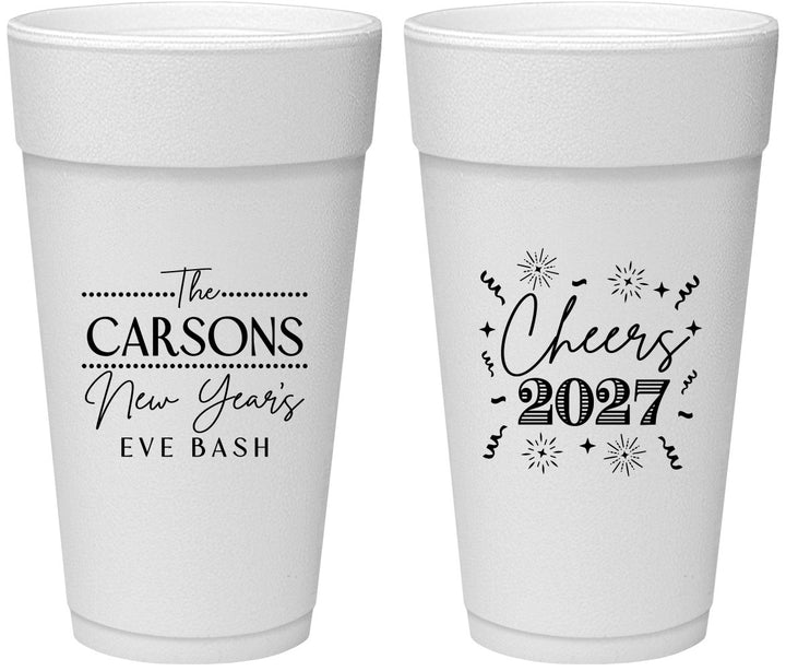 Personalized New Years 24 oz Foam Cups - 2027 Cheers | 170018