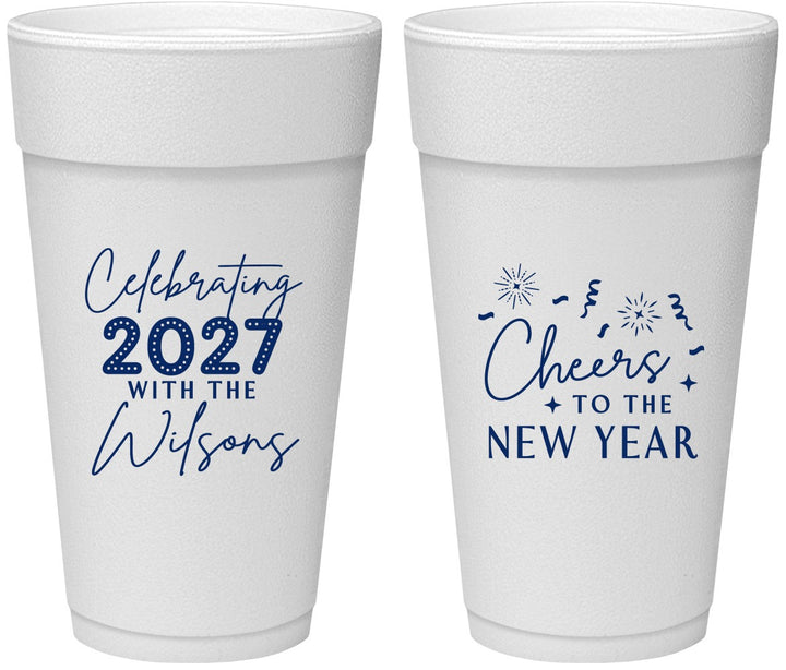 Personalized New Years 24 oz Foam Cups - 2027 Cheers | 170019