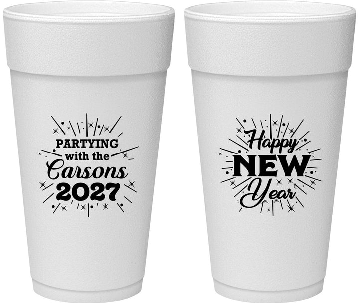Personalized New Years 24 oz Foam Cups - 2027 Nye | 170020