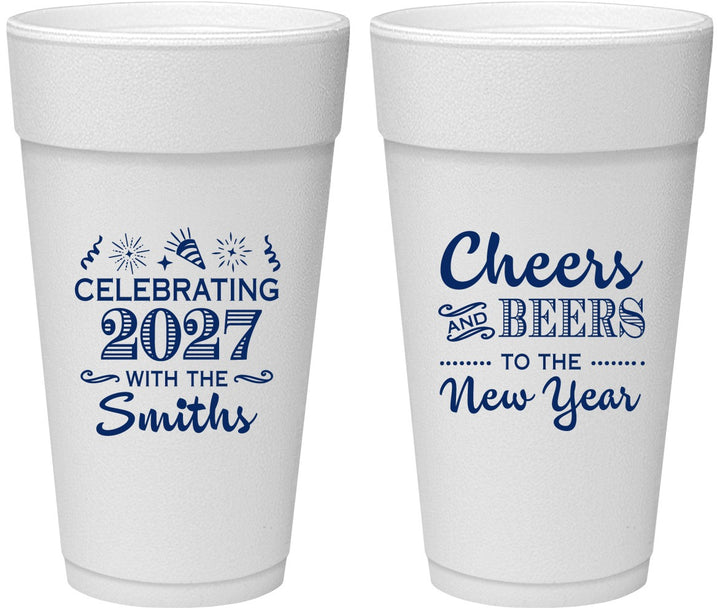 Personalized New Years 24 oz Foam Cups - 2027 Cheers | 170023