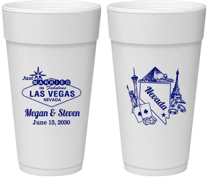 Personalized Wedding 24 oz Foam Cups - Nevada | 177