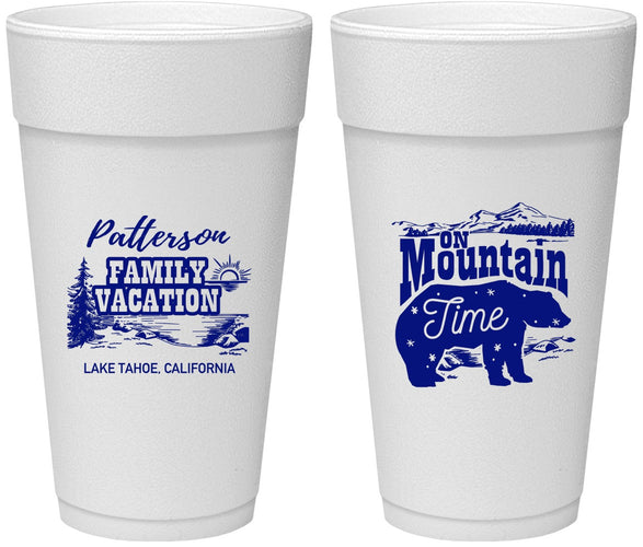 Personalized Family Vacation 24 oz Foam Cups - Mountain | 180028