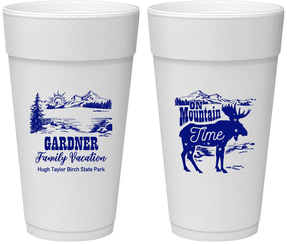 Personalized Family Vacation 24 oz Foam Cups - Mountain | 180029