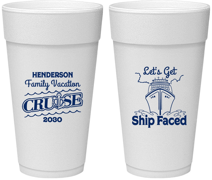 Personalized Family Vacation 24 oz Foam Cups - Cruise | 180038