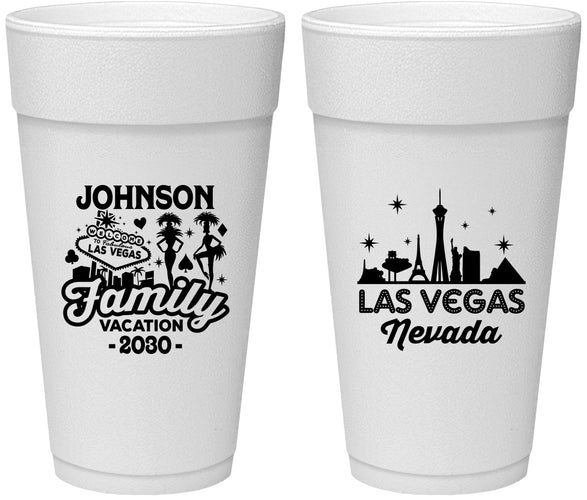 Personalized Family Vacation 24 oz Foam Cups - Las Vegas | 180048