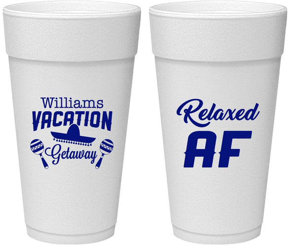 Personalized Family Vacation 24 oz Foam Cups - Beach | 180059