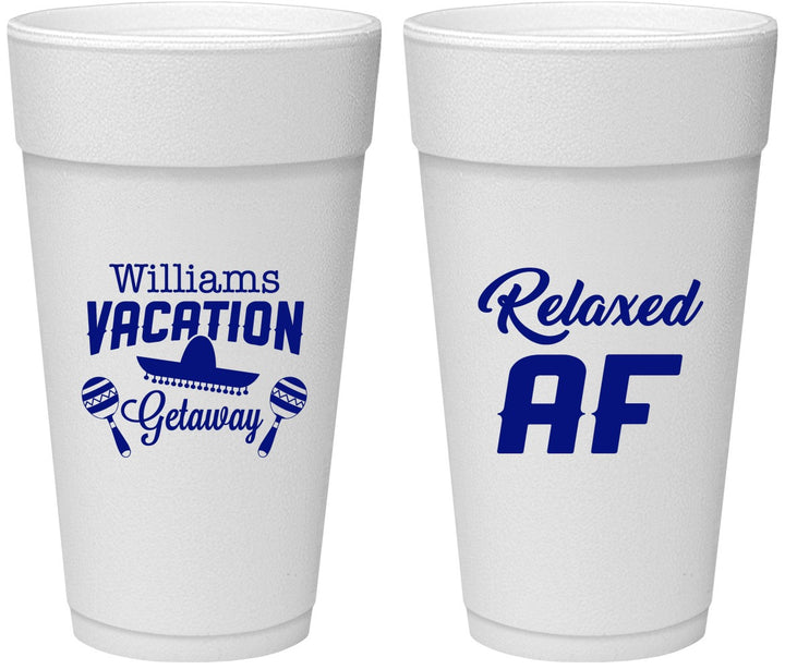Personalized Family Vacation 24 oz Foam Cups - Beach | 180059