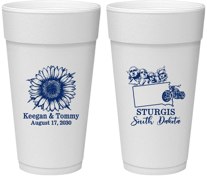 Personalized Wedding 24 oz Foam Cups - South Dakota | 190