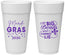 Personalized Mardi Gras 24 oz Foam Cups - Big Bead Fleur De Lis | 190018
