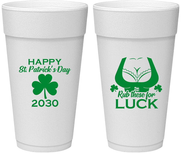 Personalized St Patricks Day 24 oz Foam Cups - Clover Irish | 200008