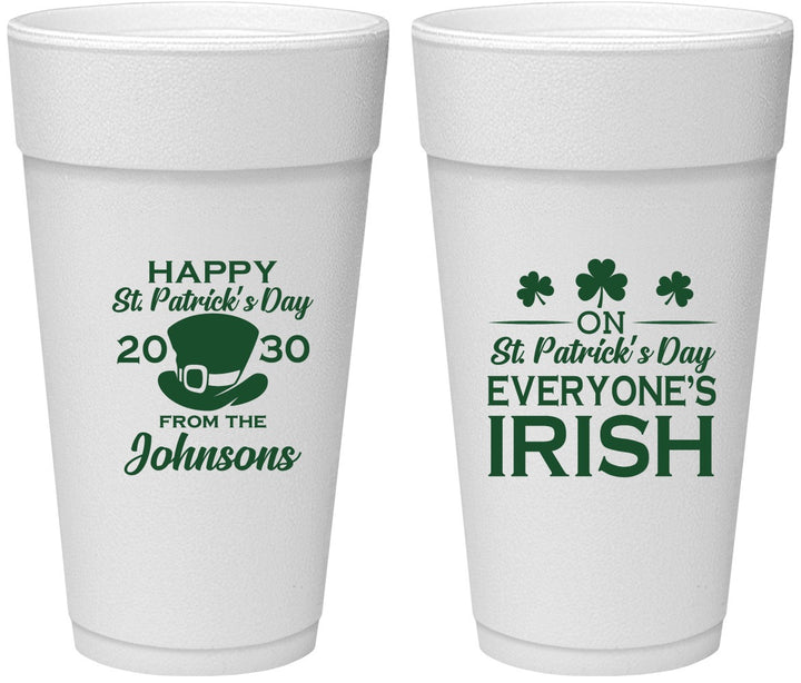 Personalized St Patricks Day 24 oz Foam Cups - Irish Leprechaun | 200013