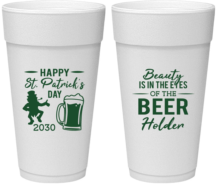 Personalized St Patricks Day 24 oz Foam Cups - Leprechaun | 200019