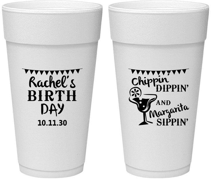Personalized Birthday 24 oz Foam Cups - Fiesta Margarita | 20009