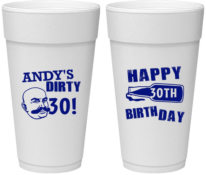 Personalized Birthday 24 oz Foam Cups - 30th | 20012