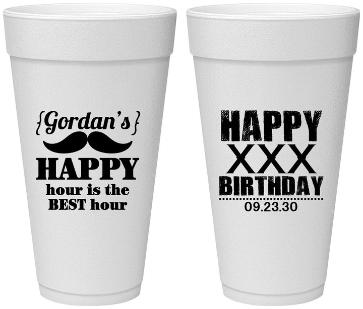 Personalized Birthday 24 oz Foam Cups - 30th | 20013