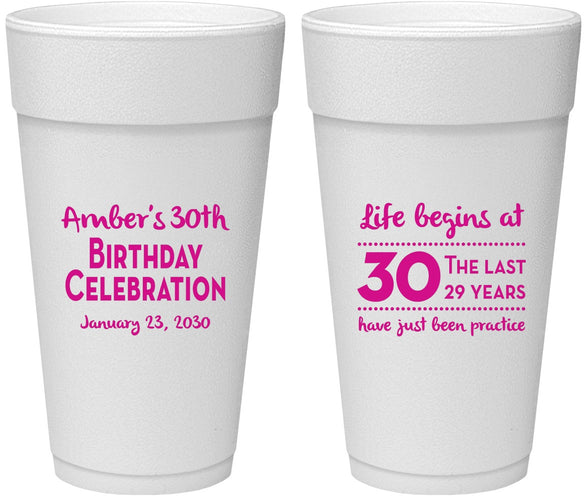 Personalized Birthday 24 oz Foam Cups - 30th The Last 29 Years | 20019