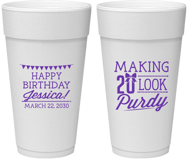 Personalized Birthday 24 oz Foam Cups - 20th | 20021