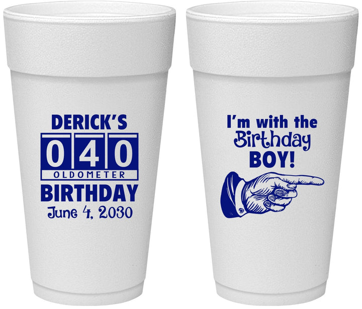 Personalized Birthday 24 oz Foam Cups - 40th | 20047