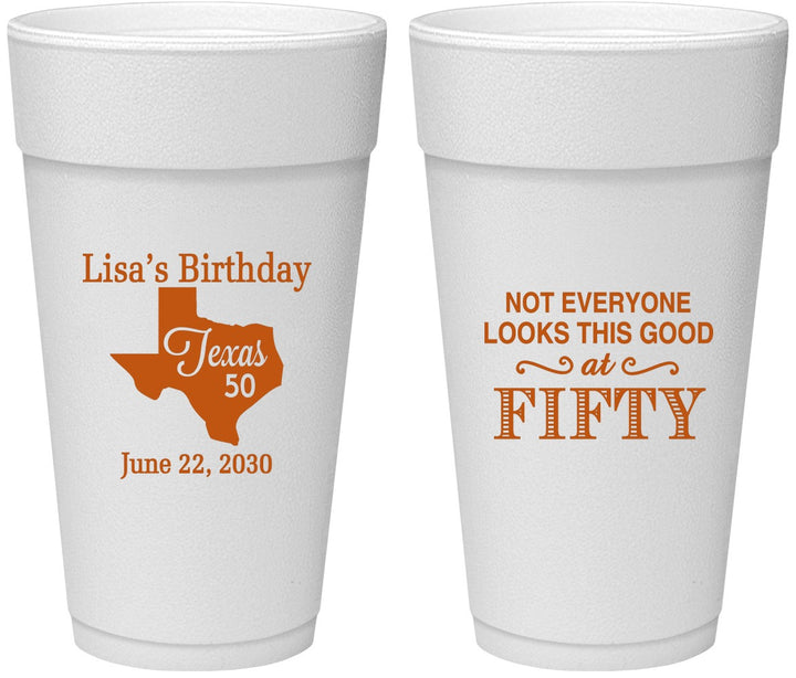 Personalized Birthday 24 oz Foam Cups - 50th | 20051