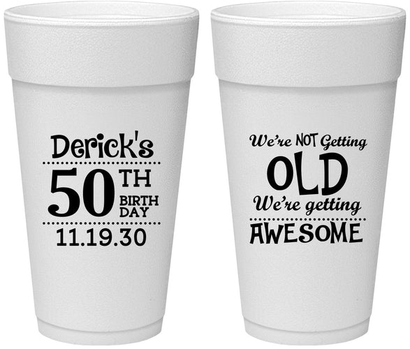 Personalized Birthday 24 oz Foam Cups - 50th | 20052