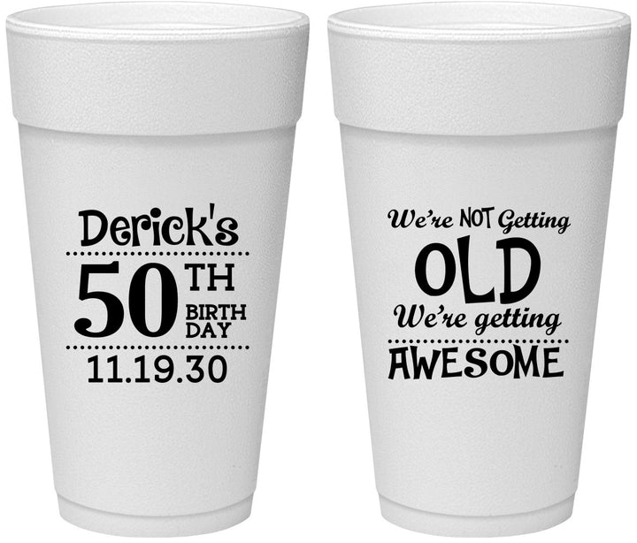 Personalized Birthday 24 oz Foam Cups - 50th | 20052