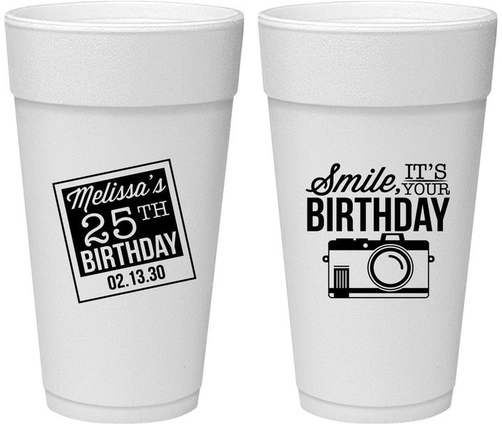 Personalized Birthday 24 oz Foam Cups - 25th | 20053
