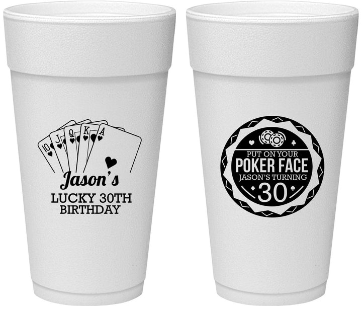 Personalized Birthday 24 oz Foam Cups - 30th Las Vegas | 20060