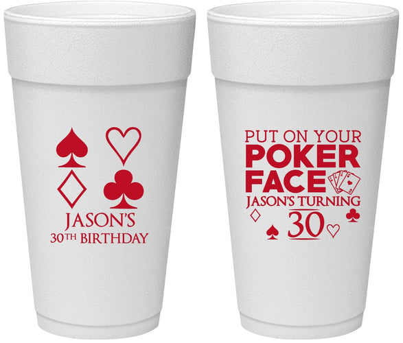 Personalized Birthday 24 oz Foam Cups - 30th Las Vegas | 20062