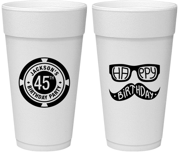 Personalized Birthday 24 oz Foam Cups - 45th Las Vegas | 20064