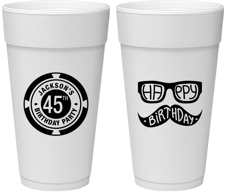 Personalized Birthday 24 oz Foam Cups - 45th Las Vegas | 20064