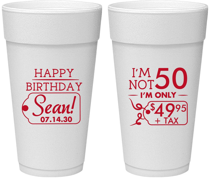 Personalized Birthday 24 oz Foam Cups - 50th | 20080
