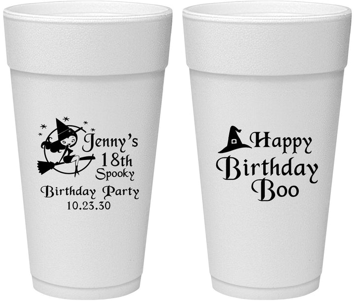 Personalized Birthday 24 oz Foam Cups - 18th Halloween | 20081