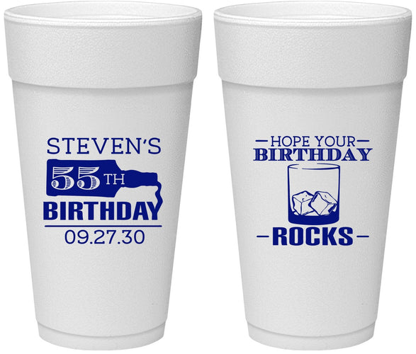 Personalized Birthday 24 oz Foam Cups - 55th | 20090