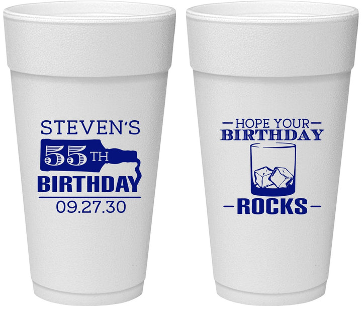 Personalized Birthday 24 oz Foam Cups - 55th | 20090