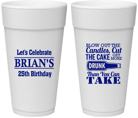 Personalized Birthday 24 oz Foam Cups - 25th | 20100