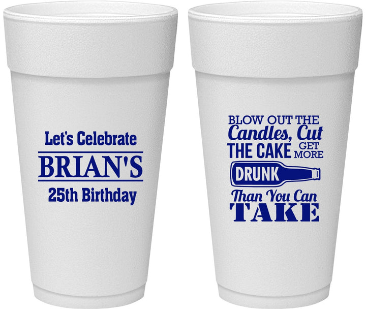 Personalized Birthday 24 oz Foam Cups - 25th | 20100