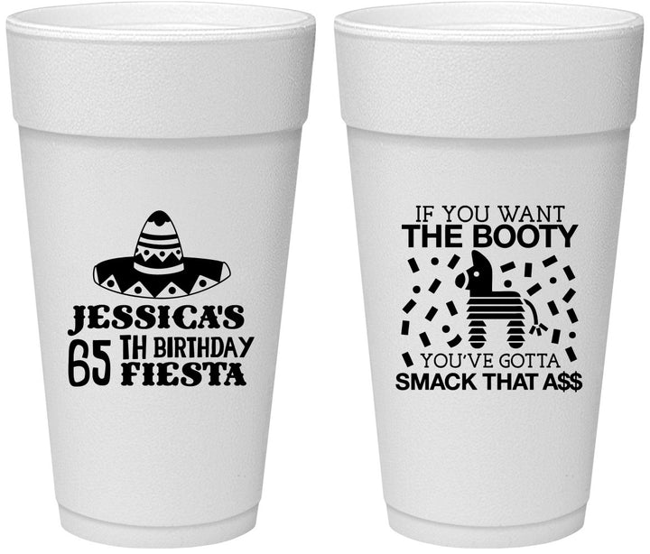 Personalized Birthday 24 oz Foam Cups - 65th Mexico | 20108