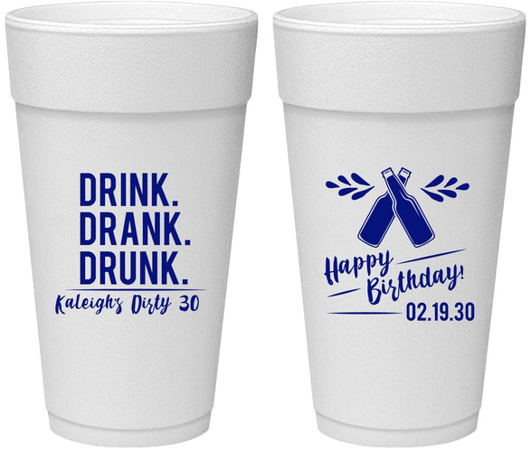 Personalized Birthday 24 oz Foam Cups - 30th Dirty | 20110