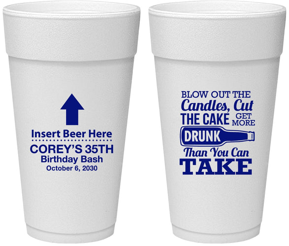 Personalized Birthday 24 oz Foam Cups - 35th | 20111