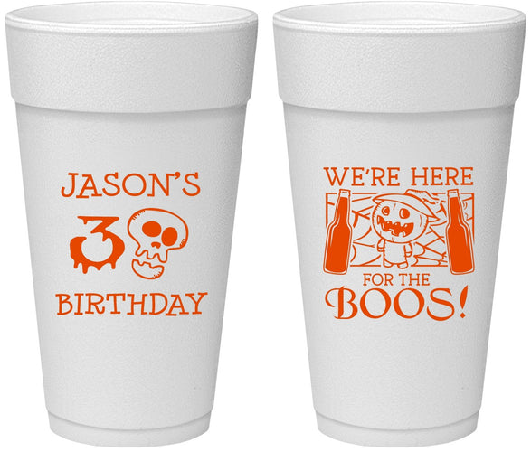 Personalized Birthday 24 oz Foam Cups - 30th Halloween | 20112