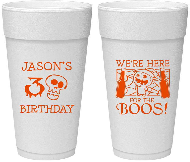 Personalized Birthday 24 oz Foam Cups - 30th Halloween | 20112
