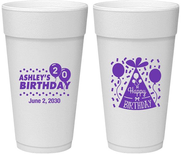 Personalized Birthday 24 oz Foam Cups - 20th | 20114