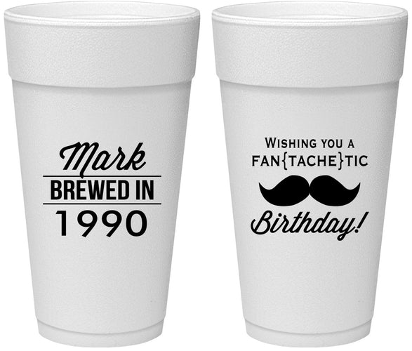 Personalized Birthday 24 oz Foam Cups - 40th | 20119