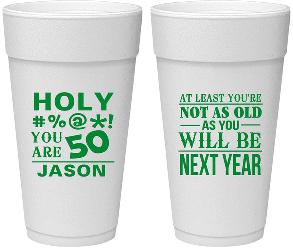 Personalized Birthday 24 oz Foam Cups - 50th | 20122