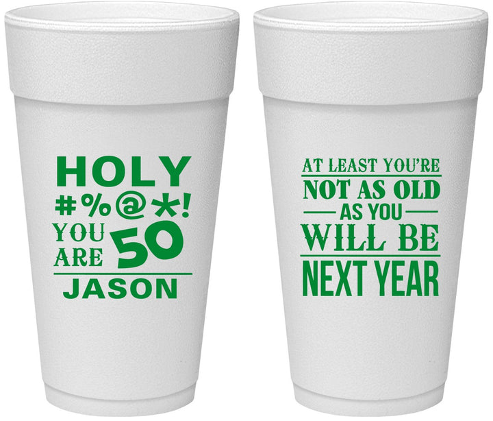 Personalized Birthday 24 oz Foam Cups - 50th | 20122